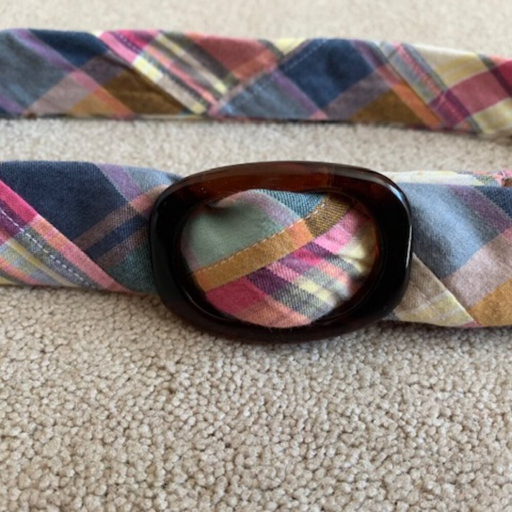 J. Crew Plaid Belt size small/medium - Picture 3 of 9